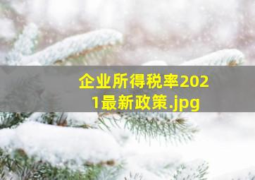 企业所得税率2021最新政策