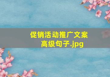 促销活动推广文案高级句子