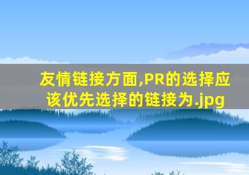 友情链接方面,PR的选择应该优先选择的链接为