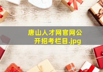 唐山人才网官网公开招考栏目