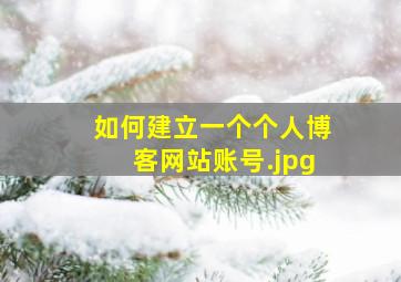 如何建立一个个人博客网站账号