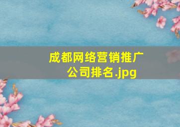 成都网络营销推广公司排名