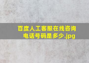 百度人工客服在线咨询电话号码是多少