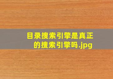 目录搜索引擎是真正的搜索引擎吗