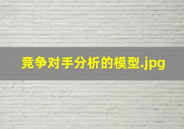 竞争对手分析的模型