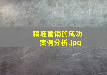 精准营销的成功案例分析