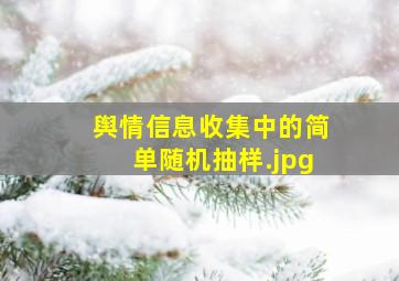 舆情信息收集中的简单随机抽样