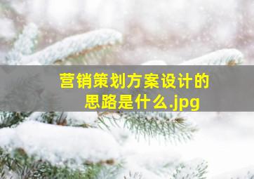 营销策划方案设计的思路是什么
